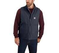 Carhartt Veste sans manches pour homme, coupe ample, en toile lavée, doublée en Sherpa, avec col montant, bleu marine, XX-Large haut