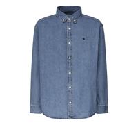 Carhartt Wip - Chemise Bleue à Logo Brodé Coupe Large - Homme - Chemises - Bleu - Taille: S