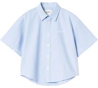 Carhartt WIP - Chemise courte en coton - W' S/S Kaia Shirt Bleach White pour Femme en Coton - Taille M - Bleu Bleu M