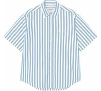 Carhartt WIP - Chemise en coton - S/S Royce Shirt Royce Stripe Icaria / White pour Homme en Coton - Taille XL - Bleu Bleu XL