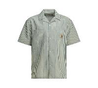 Carhartt WIP - Chemise en coton - S/S Leavel Shirt Leavel Stripe Blue River / Wax pour Homme en Coton - Taille M - Bleu Bleu M