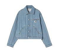 Carhartt Wip, Femme, Vestes, Bleu, Taille: 36 FR Veste en Jean à Rayures en Bleu Clair