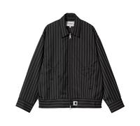 Carhartt Wip, Femme, Vestes, Noir, Taille: 36 FR Veste à Rayures Noires Style Élégant Classique