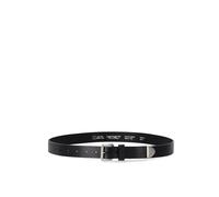 Carhartt Wip, Homme, Accessoires, Noir, Taille: M Ceinture en Cuir avec Logo Estampé Gun Metal