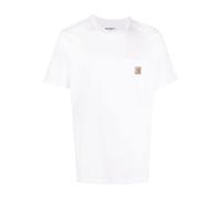 Carhartt Wip, Homme, Tops, Blanc, Taille: XL T-shirts et Polos Blancs avec Poche