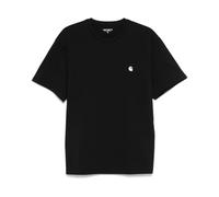 Carhartt Wip, Homme, Tops, Noir, Taille: M T-shirt en Coton avec Logo Brodé