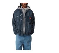 Carhartt Wip, Homme, Vestes, Bleu, Taille: L Manteau de Travail Moderne Pinstripe Ink