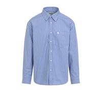Carhartt WIP - Chemise en popeline de coton - L/S Keene Shirt Keene Stripe Curacao pour Homme en Coton - Taille L - Bleu Bleu L