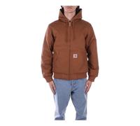Carhartt Wip - Manteau à capuche avec logo devant à glissière - Homme - Sweatshirts et sweats à capuche - Brun - Taille: L