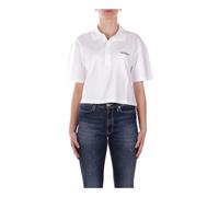 Carhartt Wip - Polo avec logo sur le devant et fermeture boutonnée - Femme - Tops - Blanc - Taille: 40 FR