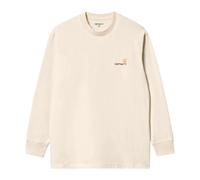 Carhartt Wip - T-shirt American Script L/S - Homme - Tops - Beige - Taille: S