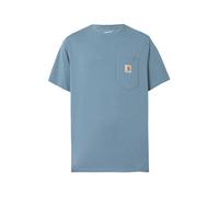 Carhartt WIP - T-shirt en coton avec poche poitrine - S/S Pocket T-Shirt Velvet Blue pour Homme en Coton - Taille M - Bleu Bleu M
