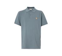 Carhartt WIP - Polo en coton - S/S Chase Pique Polo Cozy Blue / Gold pour Homme en Coton - Taille L - Bleu Bleu L
