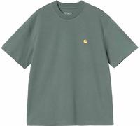 Carhartt WIP - T-shirt décontracté en coton biologique - S/S Chase T-Shirt W Velvet Green / Gold pour Femme en Coton - Taille M - Vert Vert M