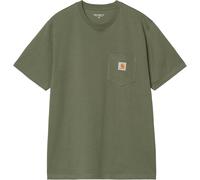 Carhartt WIP - T-shirt en coton avec poche poitrine - S/S Pocket T-Shirt Leaf pour Homme en Coton - Taille L - Kaki Kaki L