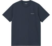Carhartt WIP - T-shirt en coton - S/S Script Embroidery T-Shirt Deep Night / White pour Homme en Coton - Taille S - Navy Navy S