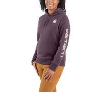 Carhartt Women's Clarksburg Graphic Sleeve Pullover Sweatshirt (Regular and Plus Sizes), BlackBerry Heather, Large