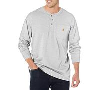 Carhartt Workwear Long Sleeve Henley Pocket T-Shirt Utilitaire de Travail, Gris chiné, XX-Large Homme