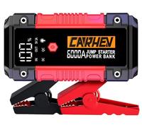 CARHEV Booster Batterie Voiture 6000A, 26800mAh Démarreur de Voiture (Jusqu’à 10L Essence & 10L Diesel), 12V Portable Jump Starter avec Lampe à LED, Grand Écran LCD, Pinces de Sûreté Intelligentes