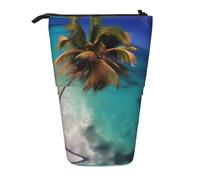 Caribbean Islands Trousse à crayons extensible en tissu Oxford multi-design réglable en hauteur