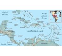 Caribbean Travel Map Poster for Homeschool Rooms