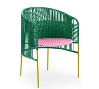 Caribe Dining Chair Chaise d'extérieur ames Vert émeraude / Rose chewing-gum / Jaune curry - 4260229543702