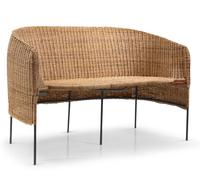 Caribe Natural Banc 2 places extérieur ames Matériau naturel brut / Noir - AMES 00ACNSB B