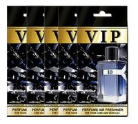 Caribi Vip 10 Lot de 5 désodorisants pour voiture, bureau et maison, inspirés des parfums de designer. Longue durée et unique