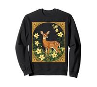 Caribou entouré de Fleurs Jaunes Sweatshirt