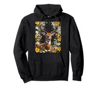 Caribou Entouré De Fleurs Sweat à Capuche