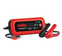 Telwin T-Charge 12 : chargeur et mainteneur de charge électronique multifonction 6/12 V, pour voitures et motos. IP65. Câbles inclus.