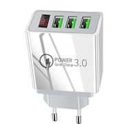 Caricabatterie Rapido USB Da Muro - 3 Porte, 5V/3.1A, Display Digitale LED, Adattatore Multiporta PD 3.0 In PC+ABS Ignifugo Per Telefoni Cellulari, Tablet E Dispositivi Elettronici