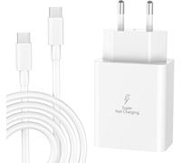 Caricabatterie USB C 45w, par Samsung GalaxyS25,S24,S23,S22,S21,Ultra,S20,S20 +,S10,S9,Note20,10,A54,A56,A55 5G,A34,A16,A15,A06,A23 Caricabatterie Samsung, Con 2M Cavo, caricatore USB c rapido(Blanc)