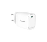 CARICATORE ADATTATORE UNIVERSALE VULTECH CC33-1C 1 PORTA TYPE-C PD30W GAN PPS 33W - BIANCO DIMENSIONI COMPATTE