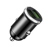 Caricatore USB Auto, Caricabatteria Auto Mini, Doppia USB Quick Charge 3.0 Accendisigari, Adattatore Accendisigari, 2 Prese, per Smartphone Tablet iOS Android, Galaxy