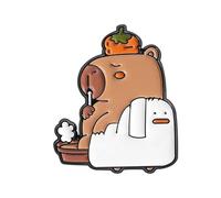 Caricature Cartoon Capybaras Badges Uniques À Collectionner Pin De Revers Adormage Pour Sacs À Collectionner Des Cadeaux Unisexes Broche Épingles