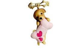 Caricature Chien Broche Animal Broche Chien Épinglettes Drôle Chiot Mordre Os Broche Chien Émail Pin Sacs à Dos Insigne Vêtements Sacs Bricolage Fête Décor Femmes Adolescents Bijoux Cadeau Ge, Métal
