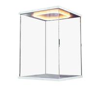 Carie d'affichage à l'épreuve des poussières - vitrine acrylique transparente, boîte de collection éclairée | Conteneur protecteur anti-poussière pour les souvenirs, figurines, modèles, décoration int
