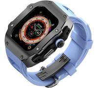 Carie de montre en acier inoxydable Broche en caoutchouc à fluor ， pour la série Ultra 8 2 49 mm ， Kit de mod de bande de silicone en métal pour hommes ， pour Iwatche 49 mm Accessoires de remplacement