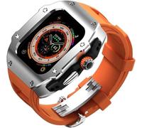 Carie de montre en acier inoxydable Broche en caoutchouc à fluor ， pour la série Ultra 8 2 49 mm ， Kit de mod de bande de silicone en métal pour hommes ， pour Iwatche 49 mm Accessoires de remplacement