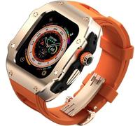 Carie de montre en acier inoxydable Broche en caoutchouc à fluor , pour la série Ultra 8 2 49 mm , Kit de mod de bande de silicone en métal pour hommes , pour Iwatche 49 mm Accessoires de remplacement