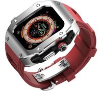 Carie de montre en acier inoxydable Broche en caoutchouc à fluor , pour la série Ultra 8 2 49 mm , Kit de mod de bande de silicone en métal pour hommes , pour Iwatche 49 mm Accessoires de remplacement