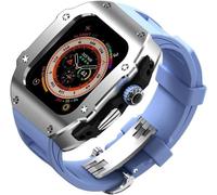 Carie de montre en acier inoxydable Broche en caoutchouc à fluor ， pour la série Ultra 8 2 49 mm ， Kit de mod de bande de silicone en métal pour hommes ， pour Iwatche 49 mm Accessoires de remplacement