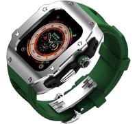Carie de montre en acier inoxydable Broche en caoutchouc à fluor ， pour la série Ultra 8 2 49 mm ， Kit de mod de bande de silicone en métal pour hommes ， pour Iwatche 49 mm Accessoires de remplacement