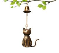 Carillon À Chat,Ornements Élégants pour Jardin Porte Et Balcon - Statue Animaux avec Cloches Extérieures en Métal pour Maison Et Terrasse