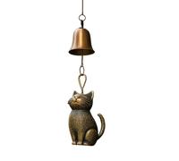 Carillon À Chat pour Extérieur | Carillon À Vent Mémorial Chat pour Jardin,Cloches Décoratives pour Balcon Terrasse Et Maison avec Pendule en Statuette Animaux