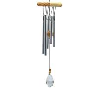 Carillon à cinq tiges en bois Attrape-vent en cristal -- 48 cm
