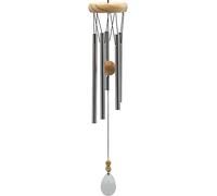 Carillon à cinq tiges en bois Attrape-vent en cristal -- 48cm