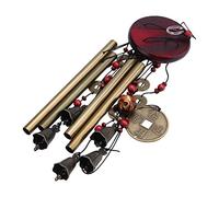 Carillon à Vent à 4 Tubes Métalliques avec 5 Cloches en Cuivre, Carillon à Vent Chinois Traditionnel Rétro en Bronze pour Jardin, Vie en Plein Air, Chinois Feng Shui,