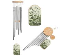 Carillon à vent ailé en aluminium avec 6 tubes accordés - Pour l'extérieur - 52,1 cm - Grand carillon à vent en aluminium - Avec 6 tubes accordés - Pour créer une atmosphère zen pour terrasse, cour